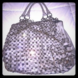 Gray designer purse